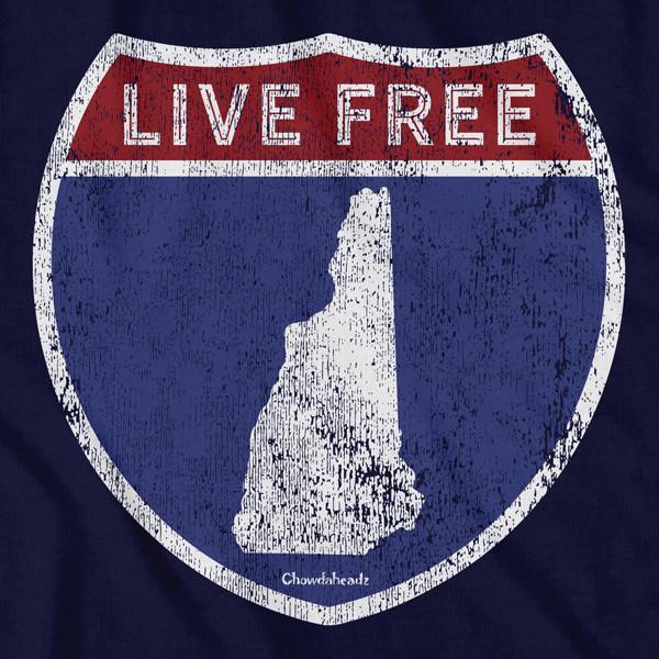Live Free New Hampshire Highway Sign T-Shirt product image 2