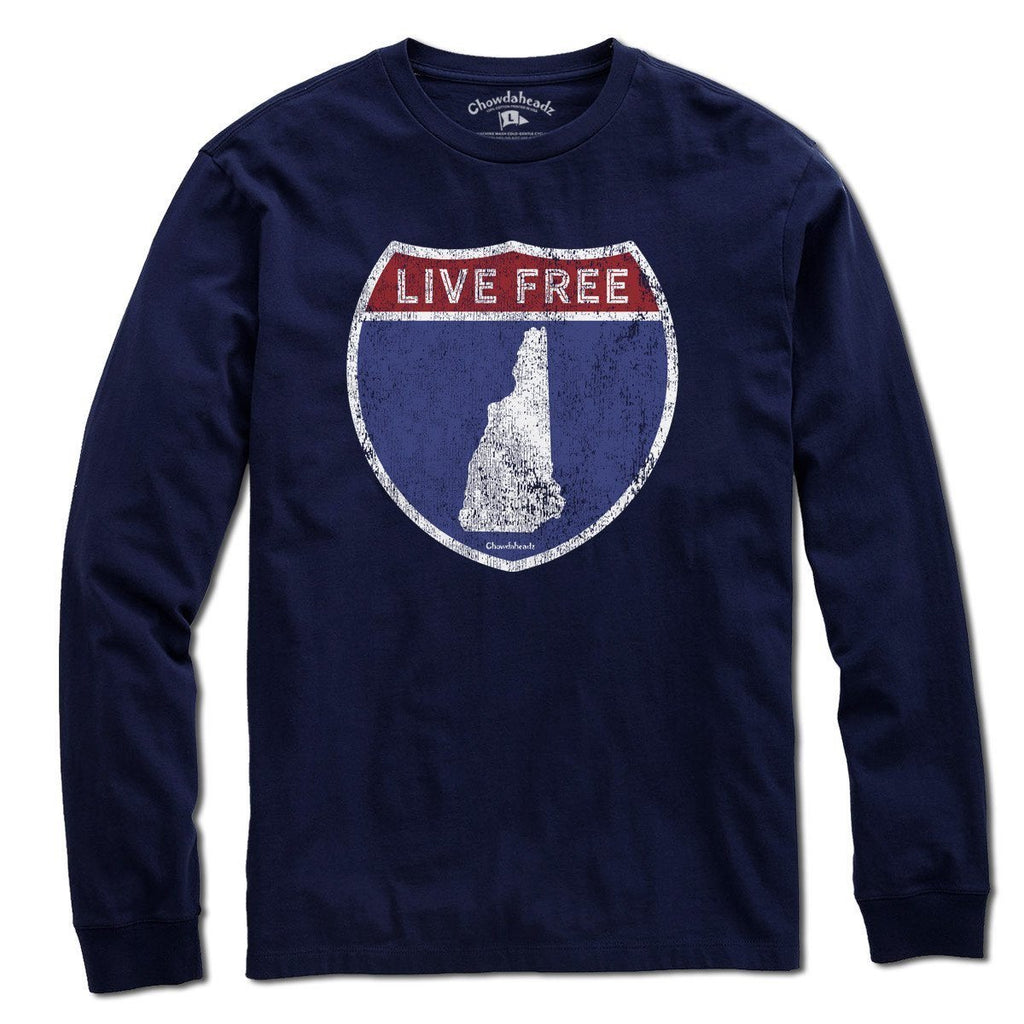 Live Free New Hampshire Highway Sign T-Shirt product image 3