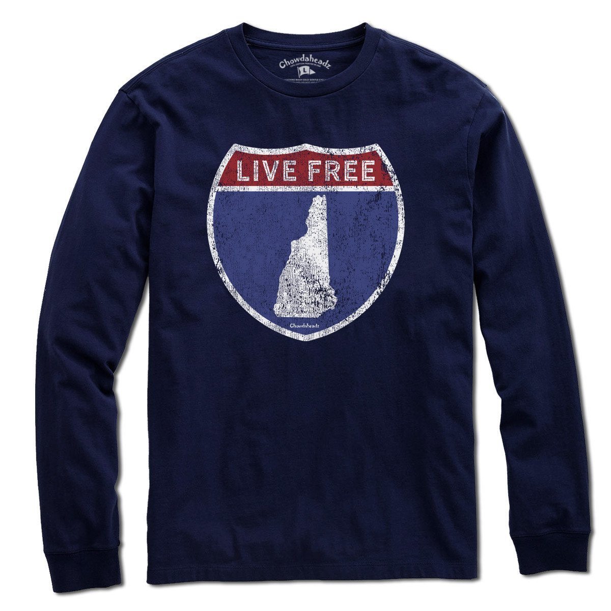 Live Free New Hampshire Highway Sign T-Shirt product image 3