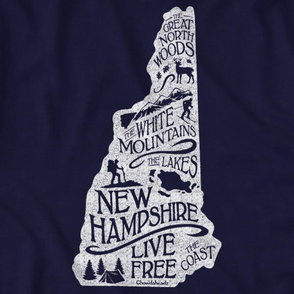 Live Free New Hampshire State T-Shirt product image 2