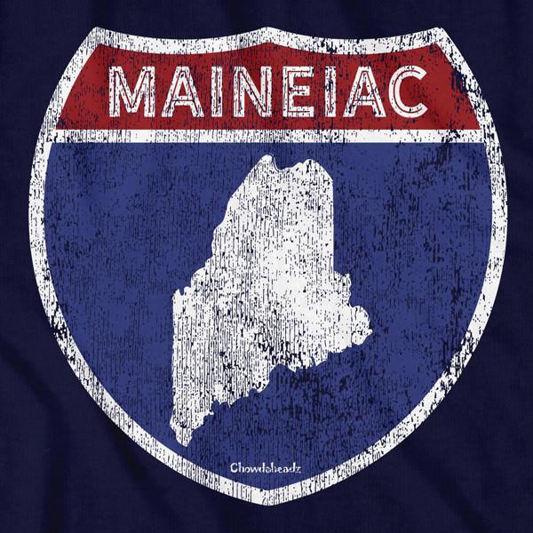 Maineiac Highway Sign T-Shirt product image 2